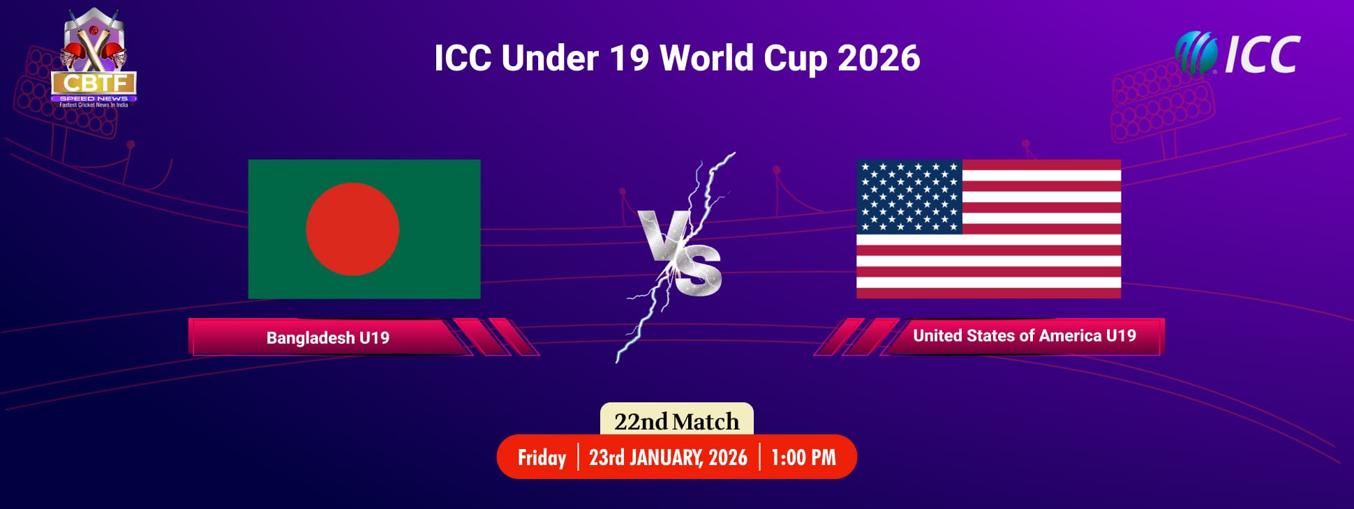 ICC Under 19 World Cup 2026, Bangladesh U19 vs United States Of America U19, 22nd Match, Group A, Bangladesh Under-19 Won By 7 Wickets