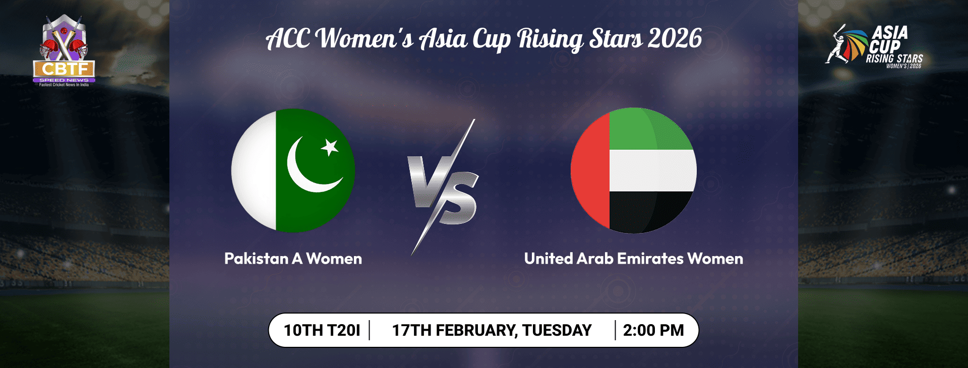ACC Women's Asia Cup Rising Stars 2026, Pakistan A Women vs United Arab Emirates Women, 10th Match, Group A, Pakistan A Women Won By 9 Wickets