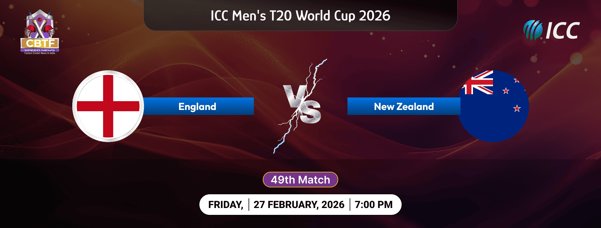 ICC Men's T20 World Cup 2026, England vs New Zealand, 49th Match, Super 8 Group 2, England Won By 4 Wickets