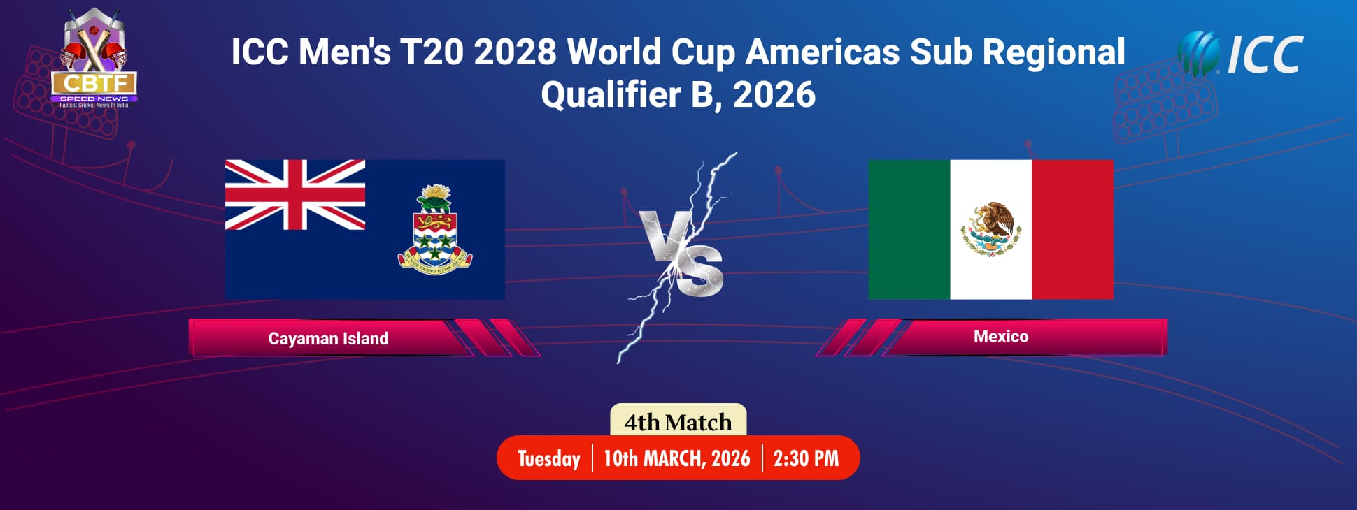 ICC Men's T20 2028 World Cup Americas Sub Regional Qualifier B, 2026, Cayman Islands vs Mexico, 4th Match, Cayman Won By 9 Wickets