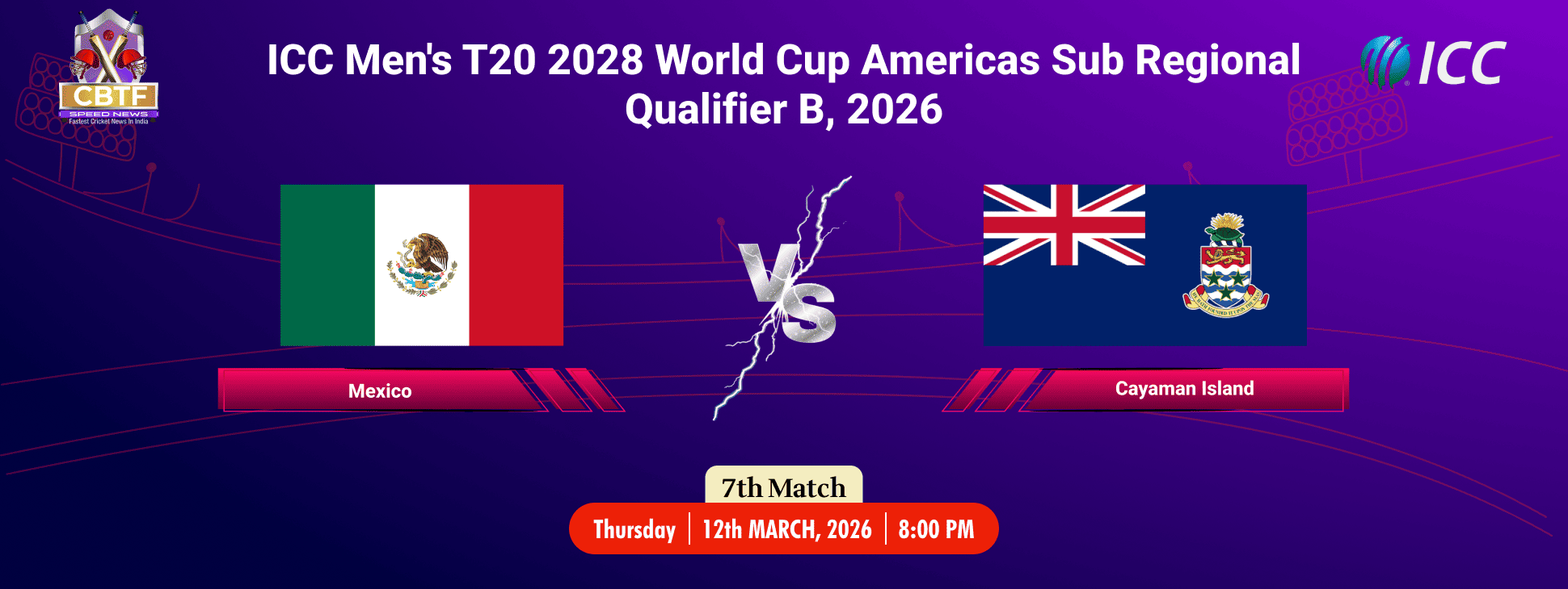 ICC Men's T20 2028 World Cup Americas Sub Regional Qualifier B, 2026, Mexico vs Cayman Islands, 7th Match, Cayman Won By 93 Runs
