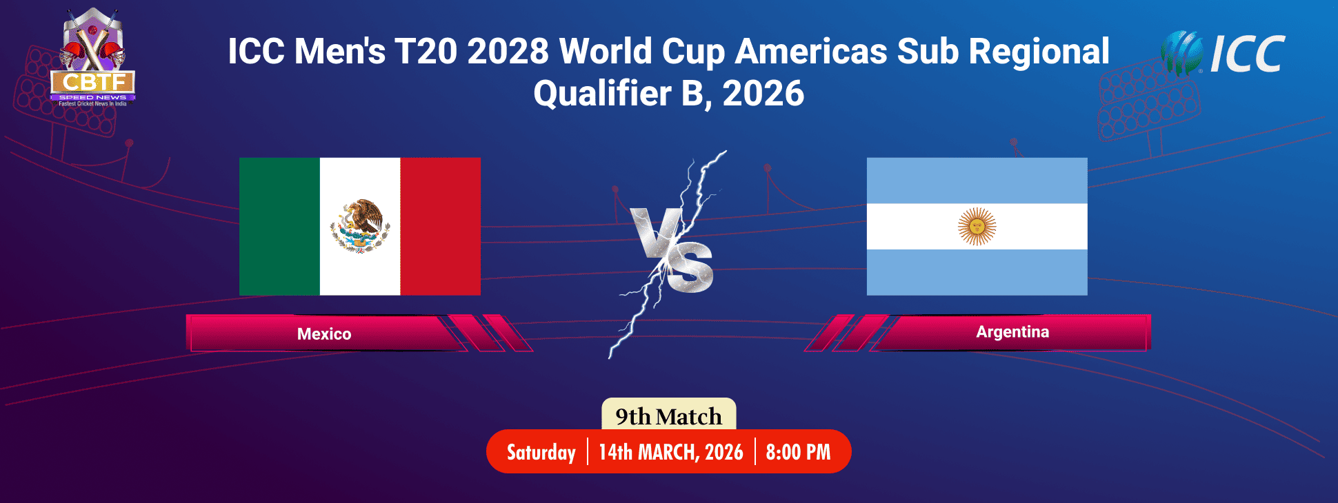 ICC Men's T20 2028 World Cup Americas Sub Regional Qualifier B, 2026, Mexico vs Argentina, 9th Match, Argentina Won By 92 Runs