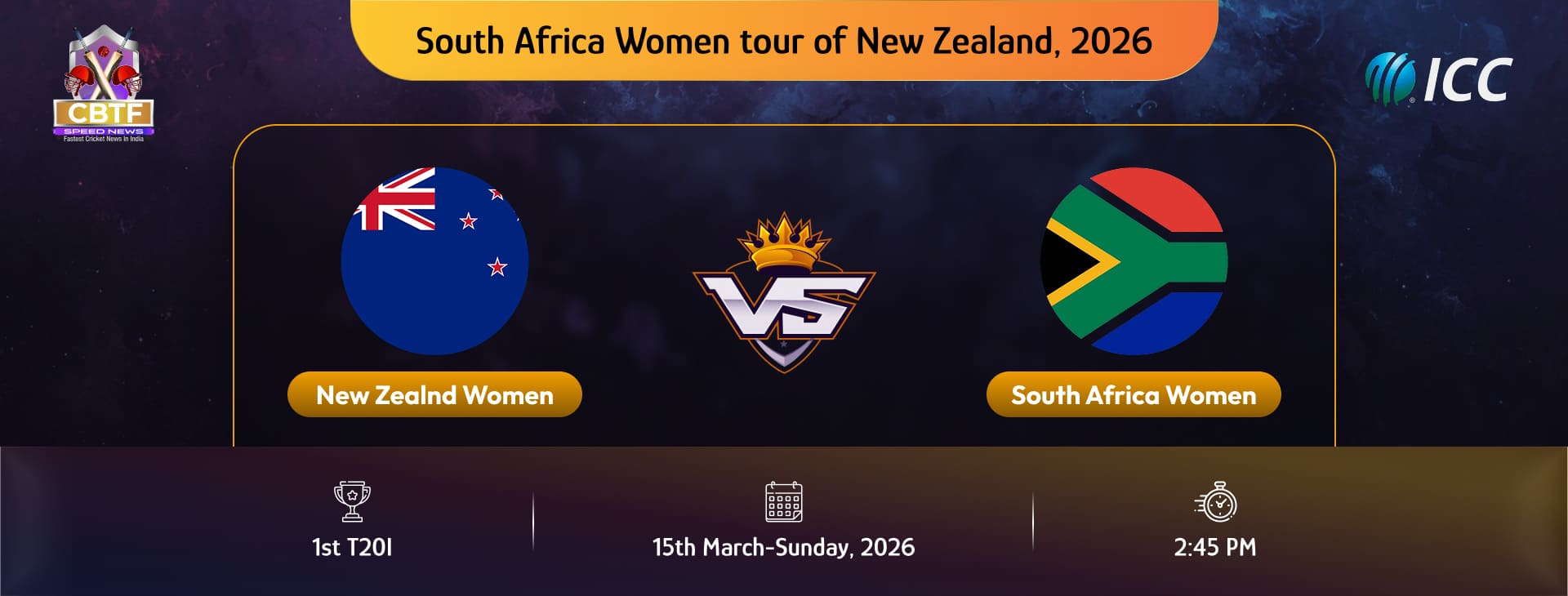 South Africa Women tour of New Zealand, 2026, New Zealand Women vs South Africa Women, 1st T20I, New Zealand Women Won By 80 Runs