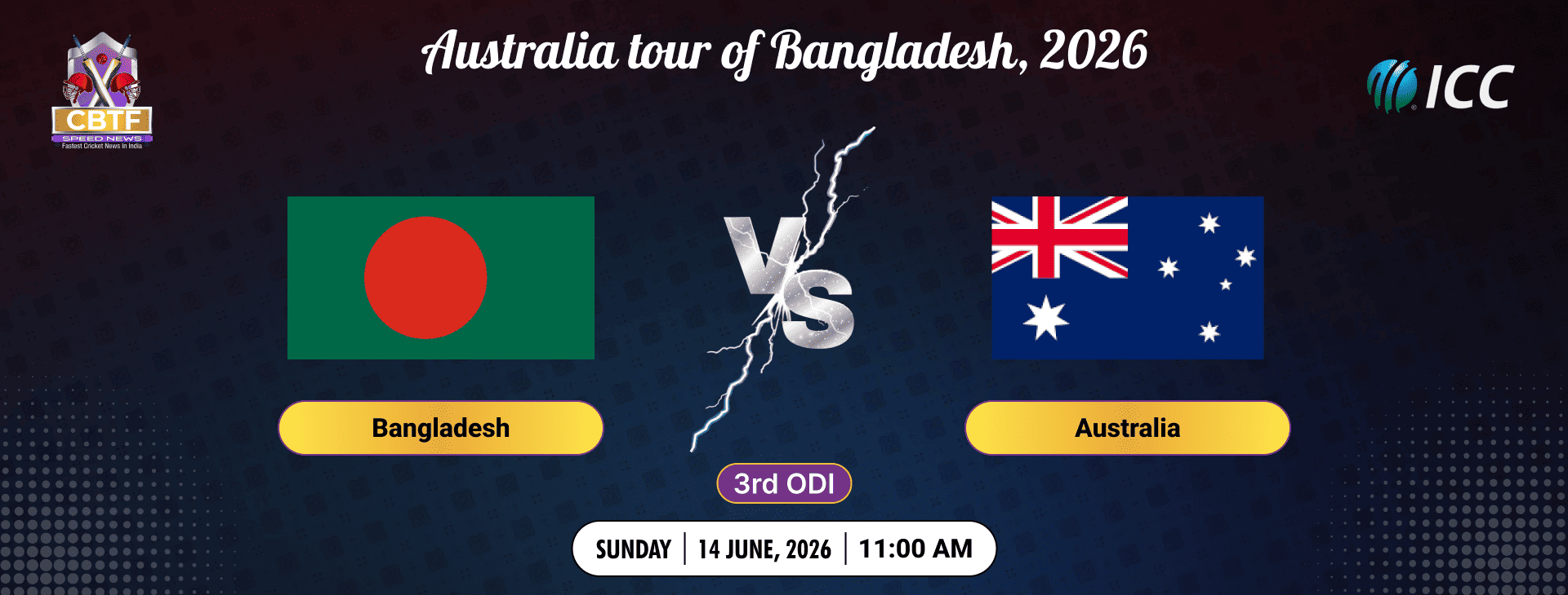 Australia tour of Bangladesh, 2026, Bangladesh vs Australia, 3rd ODI, Australia Won By 1 Wicket