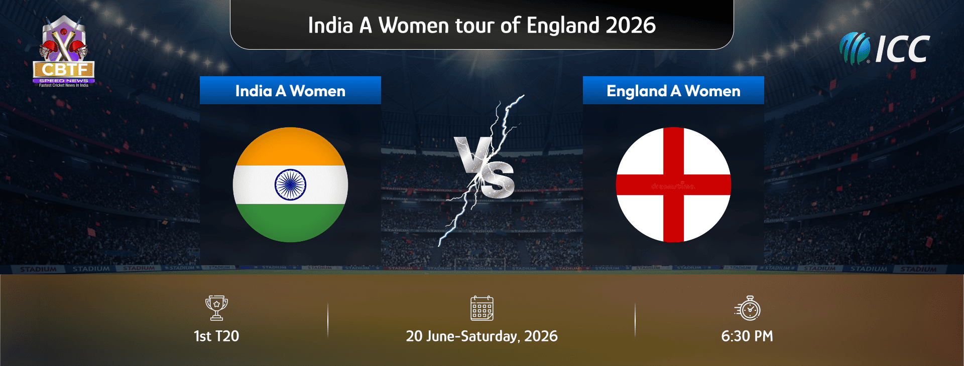 India A Women tour of England 2026, England A Women vs India A Women, 1st T20I, India A Women Won By 5 Wickets