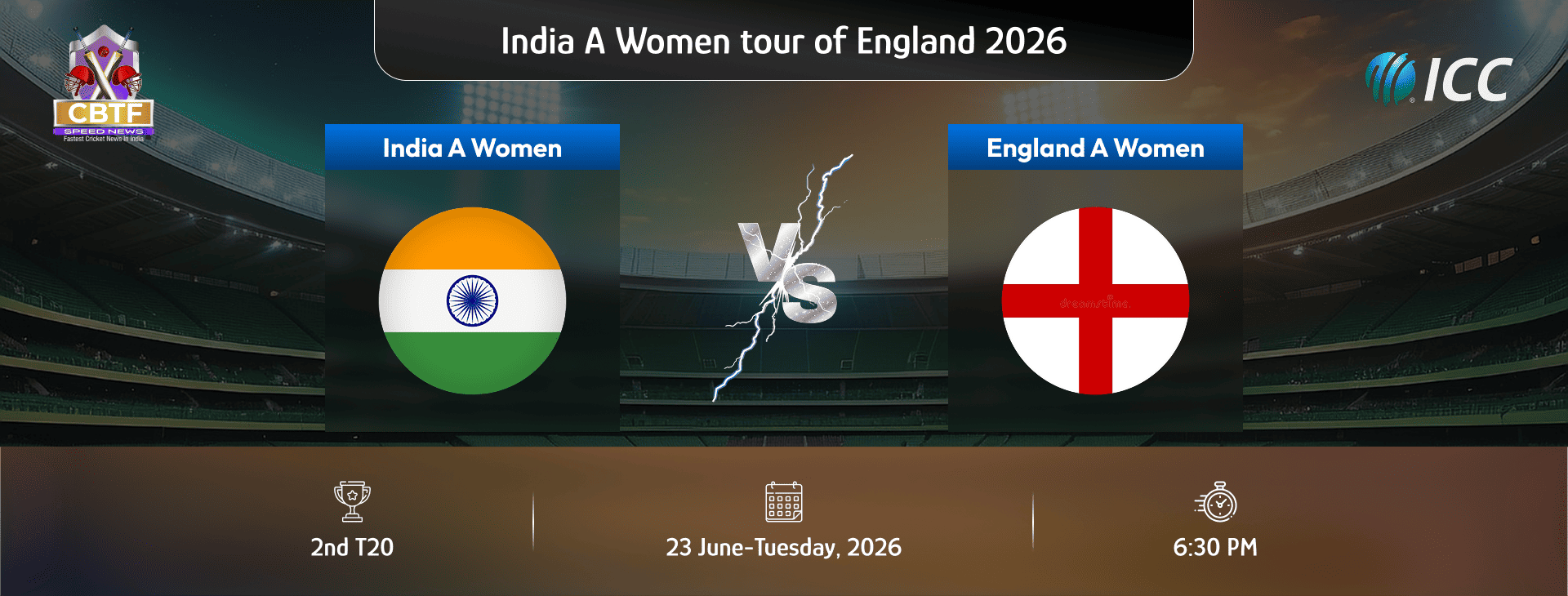 India A Women tour of England 2026, England A Women vs India A Women, 2nd T20I, England A Women Won By 5 Wickets