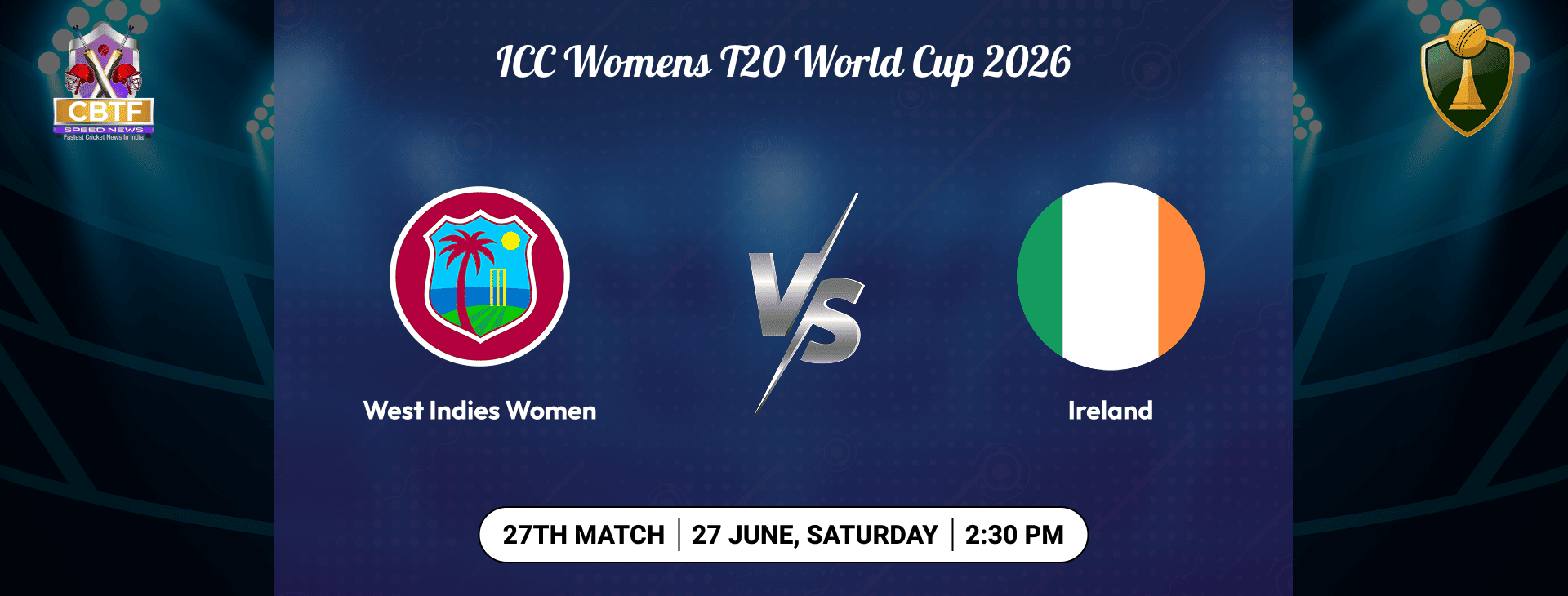 ICC Women's T20 World Cup 2026, West Indies Women vs Ireland Women, 27th Match, Group B, Ireland Women Won By 6 Wickets