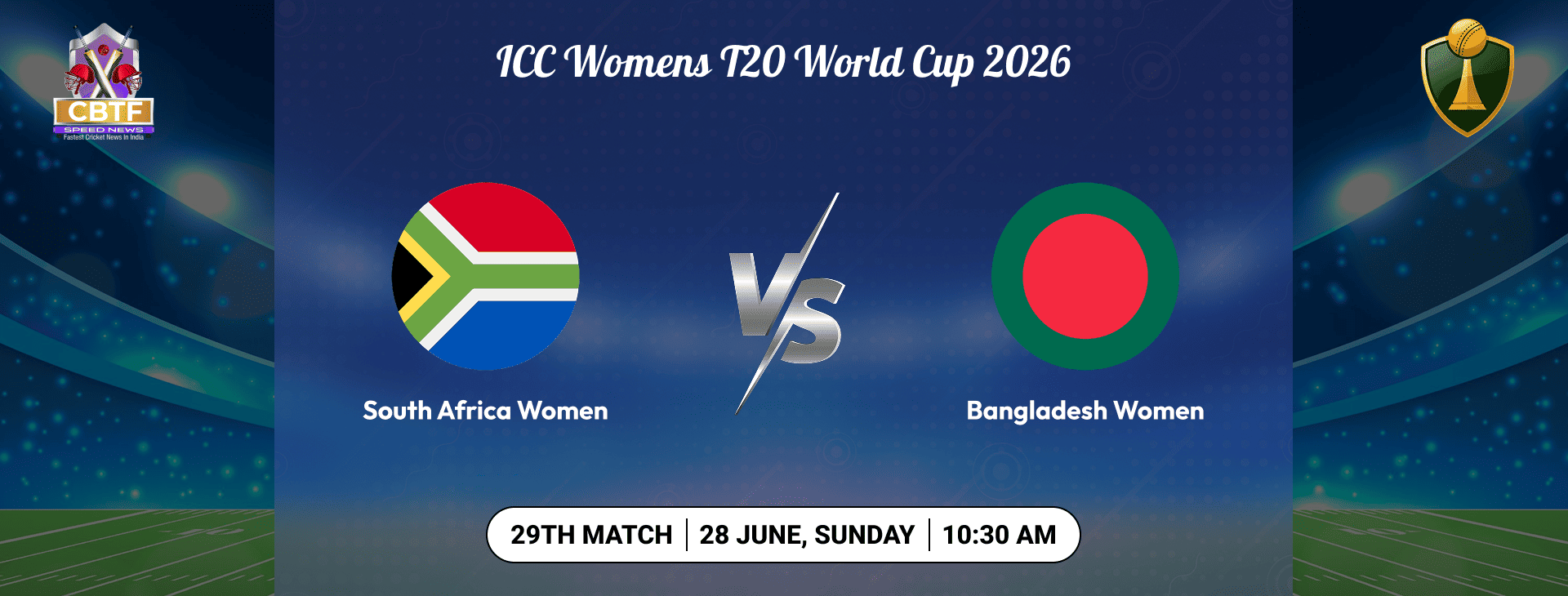 ICC Women's T20 World Cup 2026, South Africa Women vs Bangladesh Women, 29th Match, Group A, South Africa Women Won By 4 Wickets