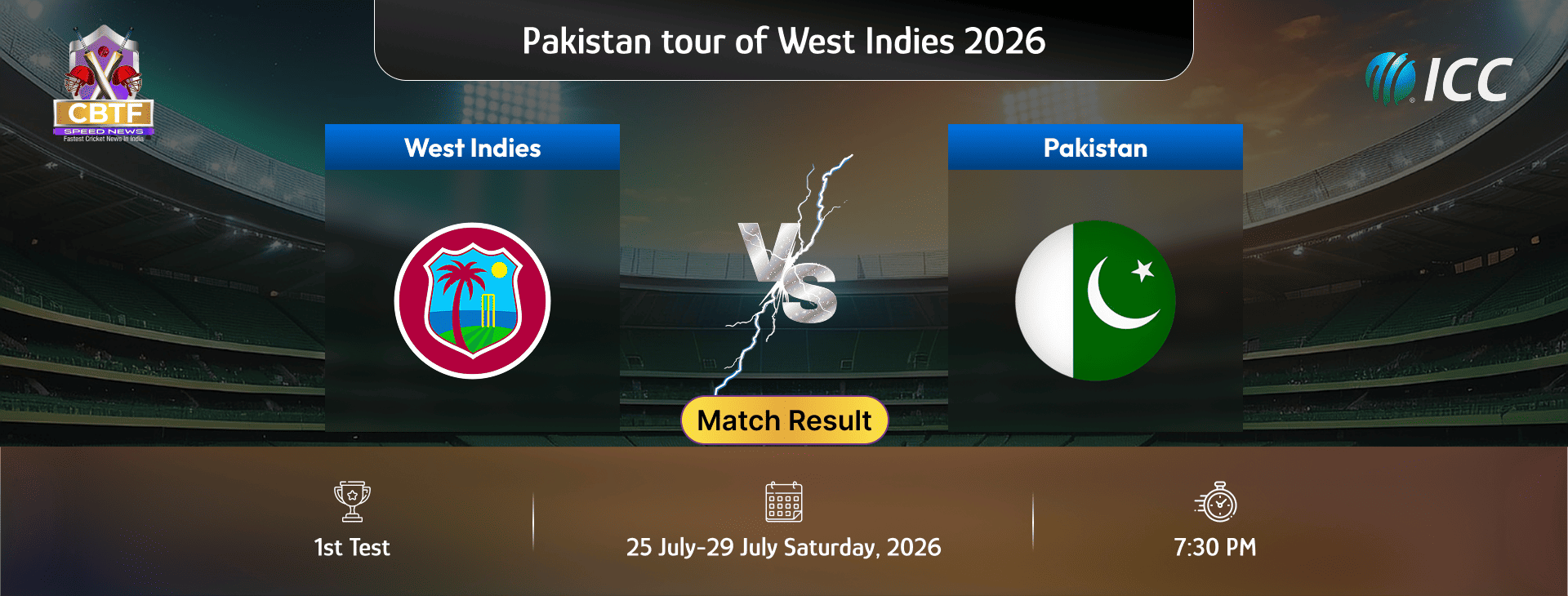 Pakistan tour of West Indies, 2026, West Indies vs Pakistan, 1st Test, Day 4, Match Result, West Indies Won By 90 Runs