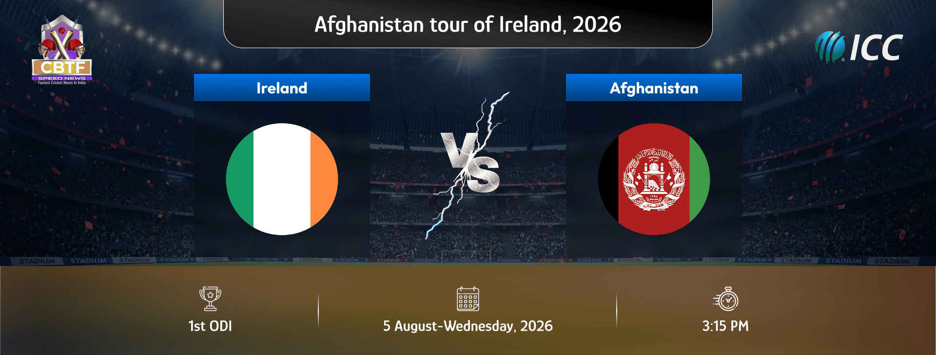 Afghanistan tour of Ireland, 2026, Ireland vs Afghanistan, 1st ODI, Match Abandoned Without a Ball Bowled