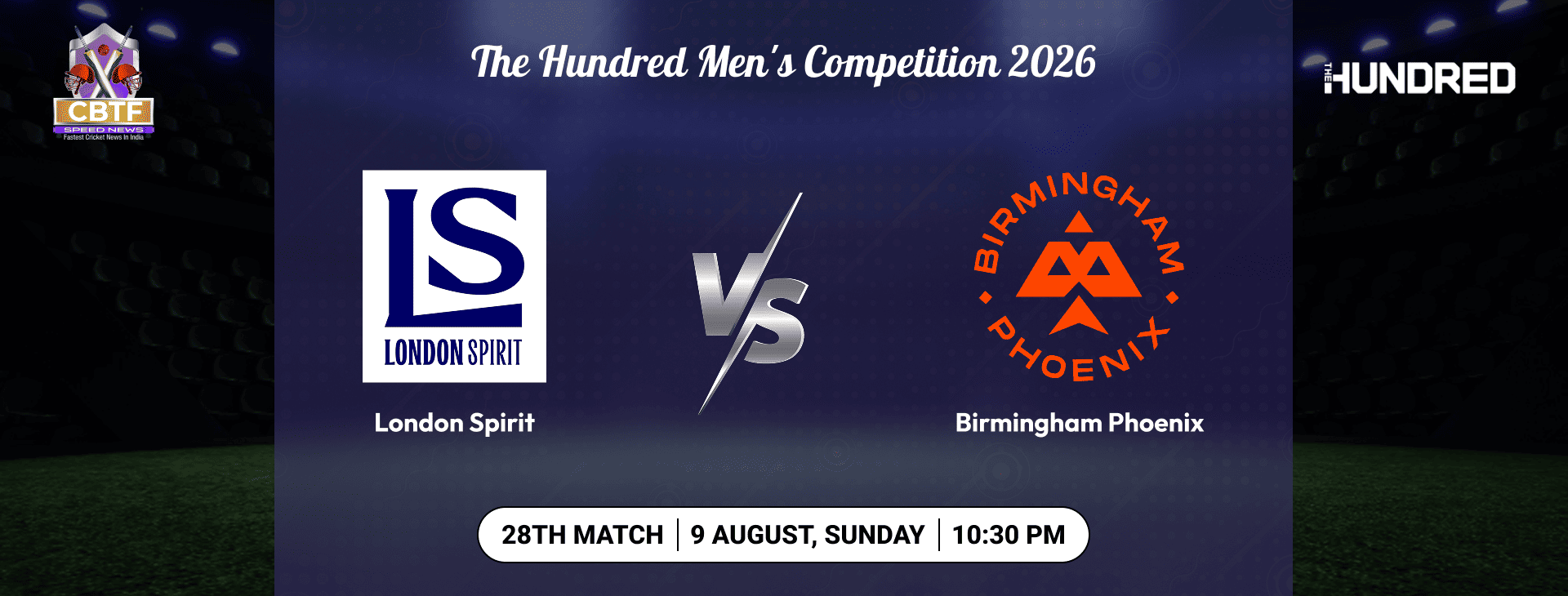 The Hundred Men's Competition 2026, London Spirit vs Birmingham Phoenix, 28th Match, London Spirit Men Won By 7 Wickets