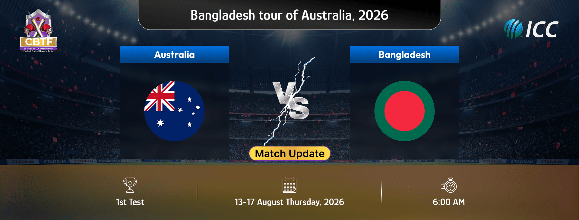 Bangladesh tour of Australia, 2026, Australia vs Bangladesh, 1st Test, Day 1, Match Update, Bangladesh Trail By 102 Runs