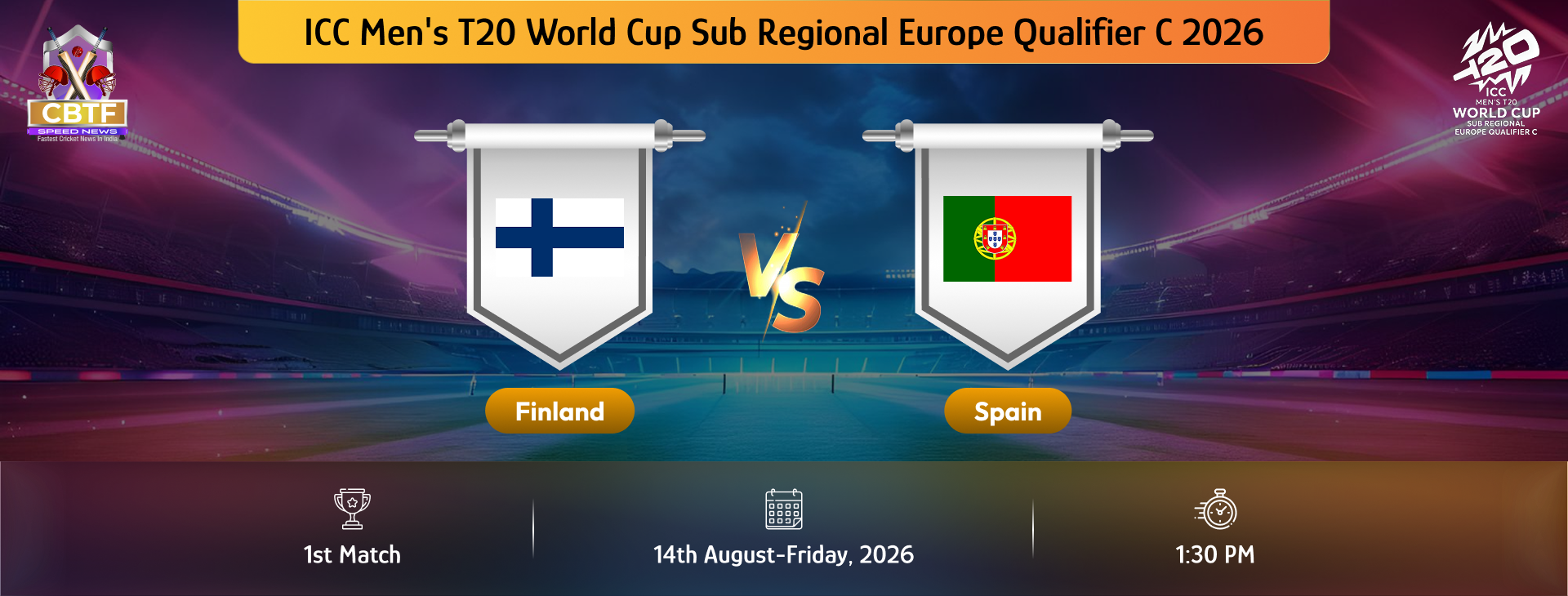 ICC Men's T20 World Cup Sub Regional Europe Qualifier C 2026, Finland vs Spain, 1st Match, Spain Won By 8 Wickets