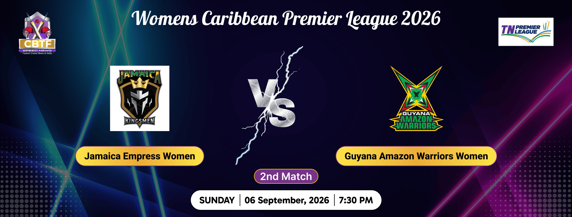 Womens Caribbean Premier League 2026, Jamaica Empress Women vs Guyana Amazon Warriors Women, 2nd Match, Jamaica Empress Won By 1 Wicket