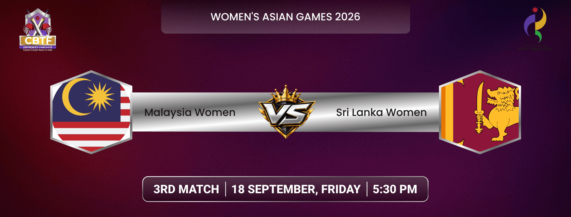 Women's Asian Games 2026, Malaysia Women vs Sri Lanka Women, 3rd Match, Sri Lanka Women Won By 86 Runs