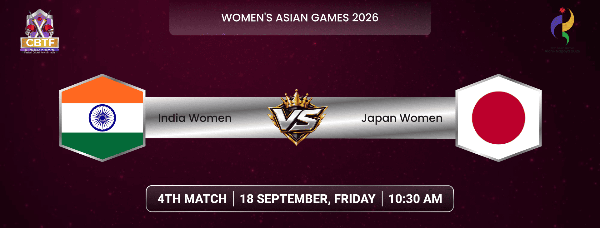 Women's Asian Games 2026, Japan Women vs India Women, 4th Match, India Women Won By 8 Wickets