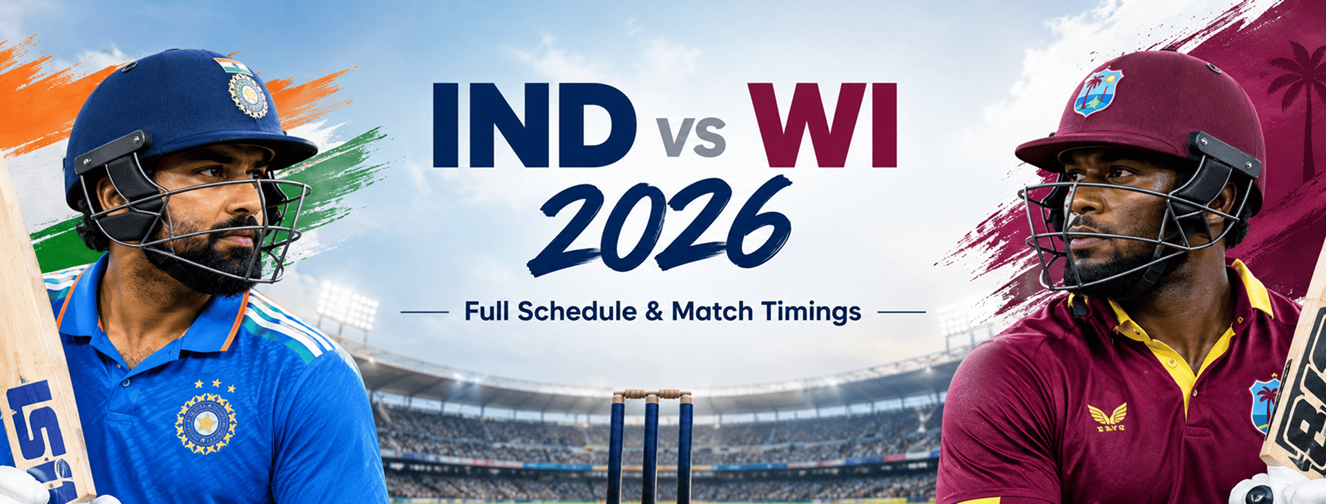 IND vs WI 2026 Full Schedule & Match Timings