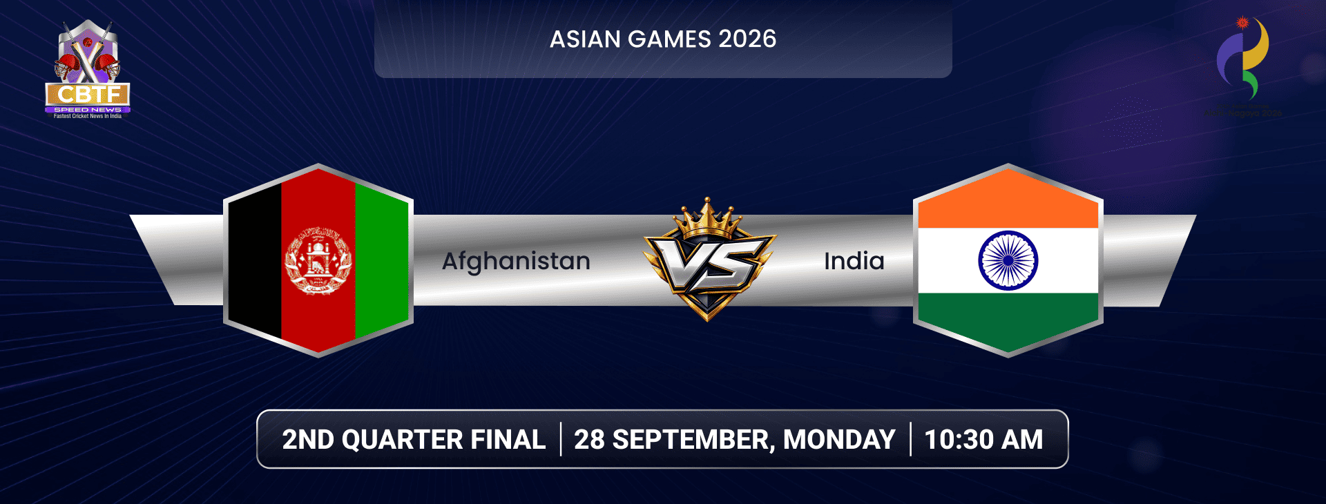 Asian Games 2026, India vs Afghanistan, 2nd Quarter-Final, Match Abandoned Without a Ball Bowled