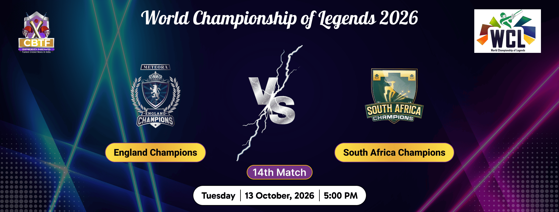 World Championship of Legends 2026, South Africa Champions vs England Champions, 14th Match, South Africa Champions Won By 9 Runs